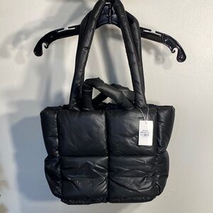 Elegant Black Puffer Tote Bag